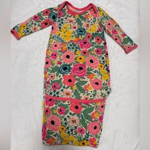 Little Sleepies Secret Garden Newborn Gown Bamboo Floral EUC